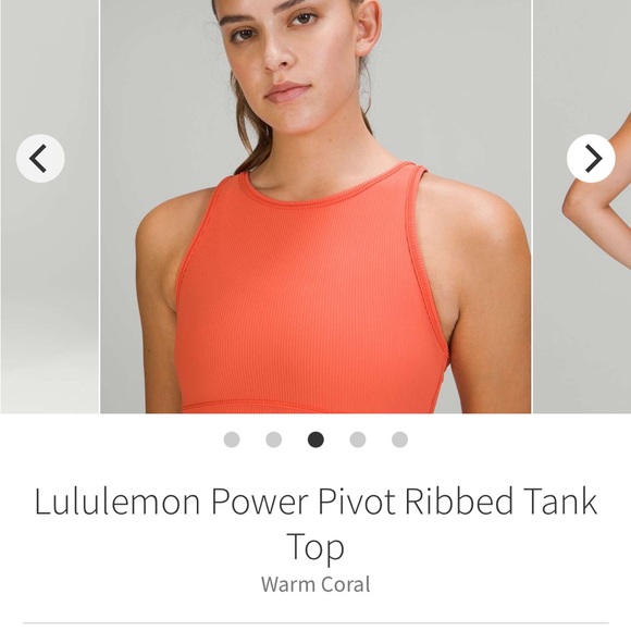 Lululemon Athletica Coral Ribbed V-Neck Tank - Picture 1 of 8